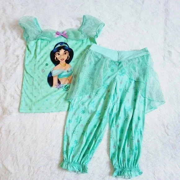 Disney Other - Disney's Jasmine Girls Top & Bottoms Pajama Set (size 4) 4KIDG-H